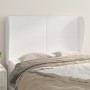 Headboard with white synthetic leather ears 147x23x118/128 cm by vidaXL, Headboards and footboards - Ref: Foro24-3117767, Pri...