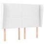 Headboard with white synthetic leather ears 147x23x118/128 cm by vidaXL, Headboards and footboards - Ref: Foro24-3117767, Pri...