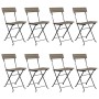 Folding cafeteria chairs 8 units steel and gray synthetic rattan by vidaXL, Garden chairs - Ref: Foro24-3152120, Price: 274,9...