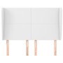 Headboard with white synthetic leather ears 147x23x118/128 cm by vidaXL, Headboards and footboards - Ref: Foro24-3117767, Pri...