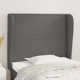 Cabecero con orejas de cuero sintético gris 83x23x118/128 cm de vidaXL, Cabeceros y pies de cama - Ref: Foro24-3117752, Preci...