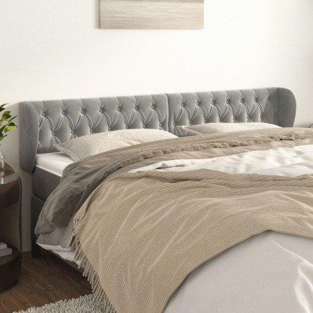 Cabecero de terciopelo gris claro 183x23x78/88 cm de vidaXL, Cabeceros y pies de cama - Ref: Foro24-3117540, Precio: 92,83 €,...