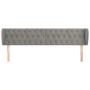 Cabecero de terciopelo gris claro 183x23x78/88 cm de vidaXL, Cabeceros y pies de cama - Ref: Foro24-3117540, Precio: 92,83 €,...