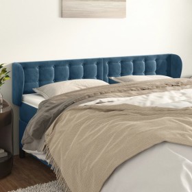 Dark blue velvet headboard 203x23x78/88 cm by vidaXL, Headboards and footboards - Ref: Foro24-3117648, Price: 78,82 €, Discou...