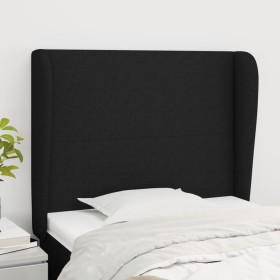 Cabecero con orejas de tela negro 93x23x118/128 cm de vidaXL, Cabeceros y pies de cama - Ref: Foro24-3117660, Precio: 76,90 €...