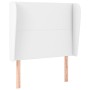 Headboard with white synthetic leather ears 83x23x118/128 cm by vidaXL, Headboards and footboards - Ref: Foro24-3117749, Pric...