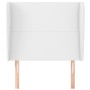 Headboard with white synthetic leather ears 83x23x118/128 cm by vidaXL, Headboards and footboards - Ref: Foro24-3117749, Pric...