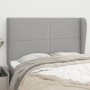 Headboard with light gray fabric ears 147x23x118/128 cm by vidaXL, Headboards and footboards - Ref: Foro24-3117814, Price: 11...