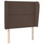 Headboard with ears brown synthetic leather 103x23x118/128cm by vidaXL, Headboards and footboards - Ref: Foro24-3117903, Pric...