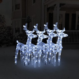 Christmas Reindeer 4 Pack 160 LED Cold White Acrylic by vidaXL, Christmas lights - Ref: Foro24-3154255, Price: 90,12 €, Disco...