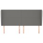 Headboard with dark gray fabric ears 203x23x118/128 cm by vidaXL, Headboards and footboards - Ref: Foro24-3117699, Price: 136...