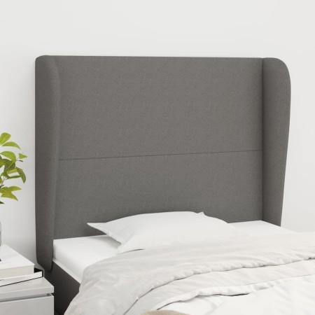 Headboard with dark gray fabric ears 93x23x118/128 cm by vidaXL, Headboards and footboards - Ref: Foro24-3117659, Price: 77,3...