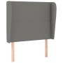 Headboard with dark gray fabric ears 93x23x118/128 cm by vidaXL, Headboards and footboards - Ref: Foro24-3117659, Price: 77,3...