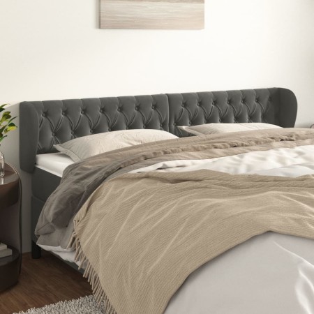 Cabecero de terciopelo gris oscuro 183x23x78/88 cm de vidaXL, Cabeceros y pies de cama - Ref: Foro24-3117541, Precio: 92,17 €...