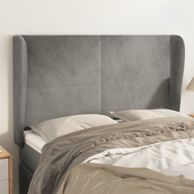 Headboard with light gray velvet ears 147x23x118/128 cm by vidaXL, Headboards and footboards - Ref: Foro24-3117724, Price: 12...