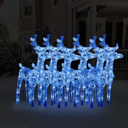 Christmas reindeer 6 units 240 blue LED acrylic by vidaXL, Christmas lights - Ref: Foro24-3154259, Price: 130,40 €, Discount: %