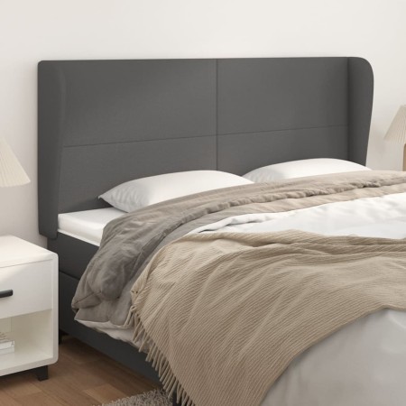 Headboard with ears gray synthetic leather 203x23x118/128 cm by vidaXL, Headboards and footboards - Ref: Foro24-3117788, Pric...