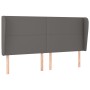 Headboard with ears gray synthetic leather 203x23x118/128 cm by vidaXL, Headboards and footboards - Ref: Foro24-3117788, Pric...