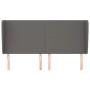 Headboard with ears gray synthetic leather 203x23x118/128 cm by vidaXL, Headboards and footboards - Ref: Foro24-3117788, Pric...