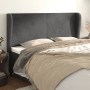 Headboard with dark gray velvet ears 203x23x118/128 cm by vidaXL, Headboards and footboards - Ref: Foro24-3117743, Price: 133...