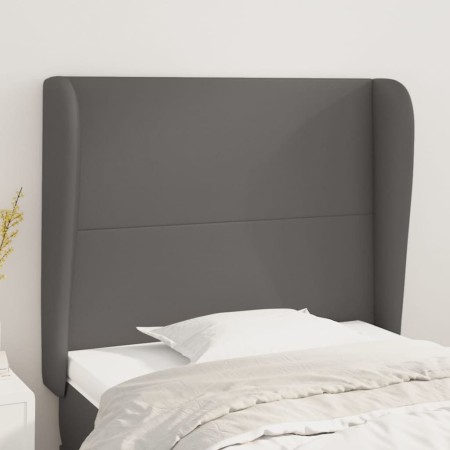 Headboard with ears gray synthetic leather 93x23x118/128cm by vidaXL, Headboards and footboards - Ref: Foro24-3117758, Price:...