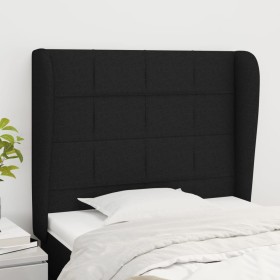 Cabecero con orejas de tela negro 83x23x118/128 cm de vidaXL, Cabeceros y pies de cama - Ref: Foro24-3117932, Precio: 74,99 €...