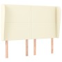 Headboard with cream synthetic leather ears 147x23x118/128cm by vidaXL, Headboards and footboards - Ref: Foro24-3117768, Pric...