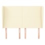 Headboard with cream synthetic leather ears 147x23x118/128cm by vidaXL, Headboards and footboards - Ref: Foro24-3117768, Pric...