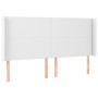 Headboard with ears white synthetic leather 203x23x118/128 cm by vidaXL, Headboards and footboards - Ref: Foro24-3117785, Pri...