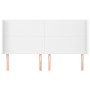 Headboard with ears white synthetic leather 203x23x118/128 cm by vidaXL, Headboards and footboards - Ref: Foro24-3117785, Pri...