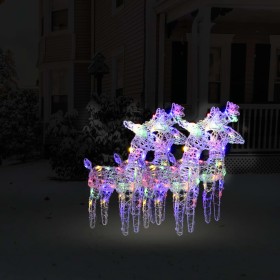 Christmas Reindeer 4 units 160 LED acrylic multicolor by vidaXL, Christmas lights - Ref: Foro24-3154261, Price: 81,58 €, Disc...