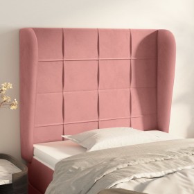 Headboard with pink velvet ears 103x23x118/128 cm by vidaXL, Headboards and footboards - Ref: Foro24-3118003, Price: 81,06 €,...