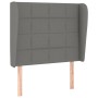 Headboard with dark gray fabric ears 93x23x118/128 cm by vidaXL, Headboards and footboards - Ref: Foro24-3117939, Price: 80,7...