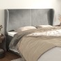 Cabecero con orejas de terciopelo gris claro 183x23x118/128 cm de vidaXL, Cabeceros y pies de cama - Ref: Foro24-3117736, Pre...