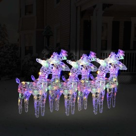 Christmas reindeer 6 units 240 multicolored acrylic LED by vidaXL, Christmas lights - Ref: Foro24-3154262, Price: 124,71 €, D...