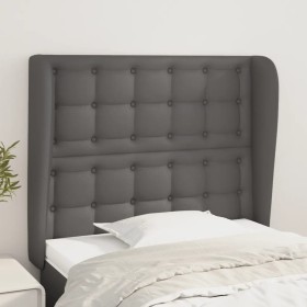 Cabecero con orejas cuero sintético gris 93x23x118/128cm de vidaXL, Cabeceros y pies de cama - Ref: Foro24-3118038, Precio: 8...