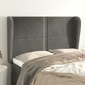 Cabecero con orejas de terciopelo gris oscuro 147x23x118/128 cm de vidaXL, Cabeceros y pies de cama - Ref: Foro24-3117865, Pr...