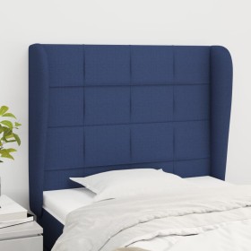 Headboard with blue fabric ears 93x23x118/128 cm by vidaXL, Headboards and footboards - Ref: Foro24-3117944, Price: 78,23 €, ...