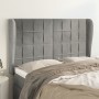 Cabecero con orejas de terciopelo gris claro 147x23x118/128 cm de vidaXL, Cabeceros y pies de cama - Ref: Foro24-3118004, Pre...