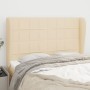 Headboard with cream fabric ears 147x23x118/128 cm by vidaXL, Headboards and footboards - Ref: Foro24-3117959, Price: 124,30 ...