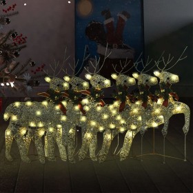 Renos de Navidad 6 unidades 120 LED dorado de vidaXL, Luces de Navidad - Ref: Foro24-3154265, Precio: 96,58 €, Descuento: %