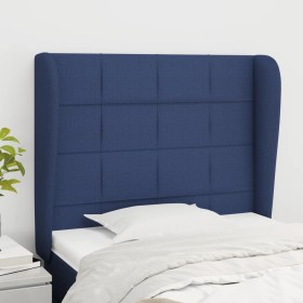 Cabecero con orejas de tela azul 83x23x118/128 cm de vidaXL, Cabeceros y pies de cama - Ref: Foro24-3117936, Precio: 74,99 €,...