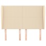 Headboard with cream fabric ears 147x23x118/128 cm by vidaXL, Headboards and footboards - Ref: Foro24-3117679, Price: 123,07 ...