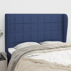 Headboard with blue fabric ears 147x23x118/128 cm by vidaXL, Headboards and footboards - Ref: Foro24-3117960, Price: 122,99 €...