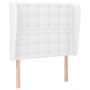 Headboard with white synthetic leather ears 93x23x118/128 cm by vidaXL, Headboards and footboards - Ref: Foro24-3118035, Pric...