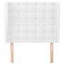 Headboard with white synthetic leather ears 93x23x118/128 cm by vidaXL, Headboards and footboards - Ref: Foro24-3118035, Pric...