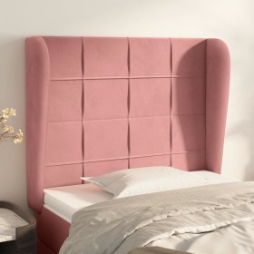 Headboard with pink velvet ears 93x23x118/128 cm by vidaXL, Headboards and footboards - Ref: Foro24-3117997, Price: 75,66 €, ...