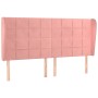 Cabecero con orejas de terciopelo rosa 203x23x118/128 cm de vidaXL, Cabeceros y pies de cama - Ref: Foro24-3118027, Precio: 1...