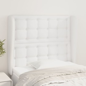 Headboard with white synthetic leather ears 103x23x118/128 cm by vidaXL, Headboards and footboards - Ref: Foro24-3118041, Pri...