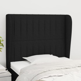 Cabecero con orejas de tela negro 83x23x118/128 cm de vidaXL, Cabeceros y pies de cama - Ref: Foro24-3118170, Precio: 74,99 €...